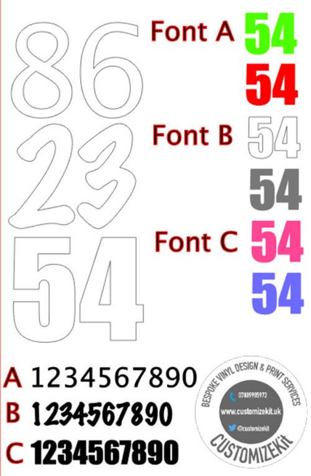 Vinyl Numbers Pack - Various Quantities Available - Etsy