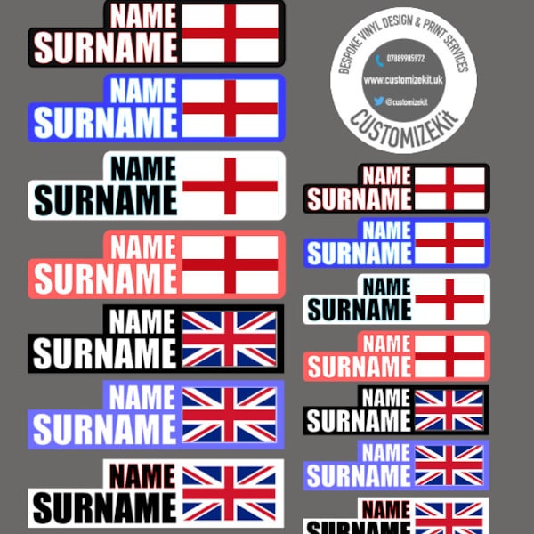 Bike Decal Name Flag Etsy