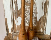 Vintage Wooden INDIAN CLUBS, Rustic, Feature, Man Cave, Exercise, Gallery Wall, Styling