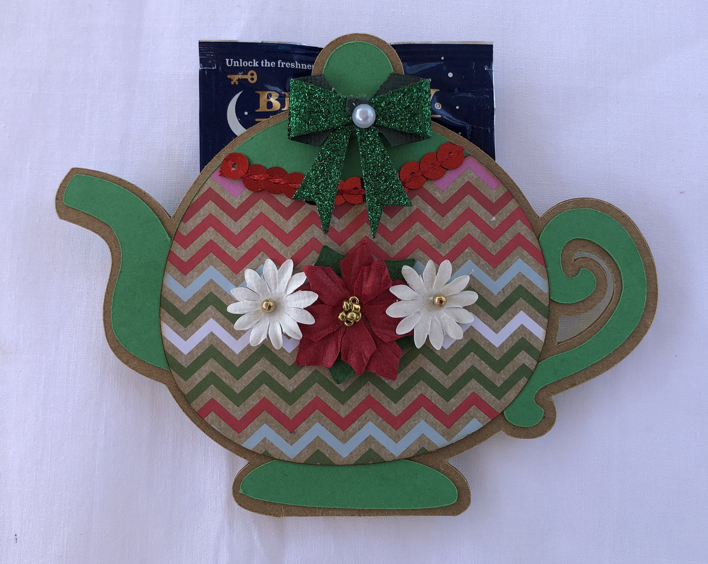 Christmas Message Christmas Tea Bag Holder Christmas Tag Etsy