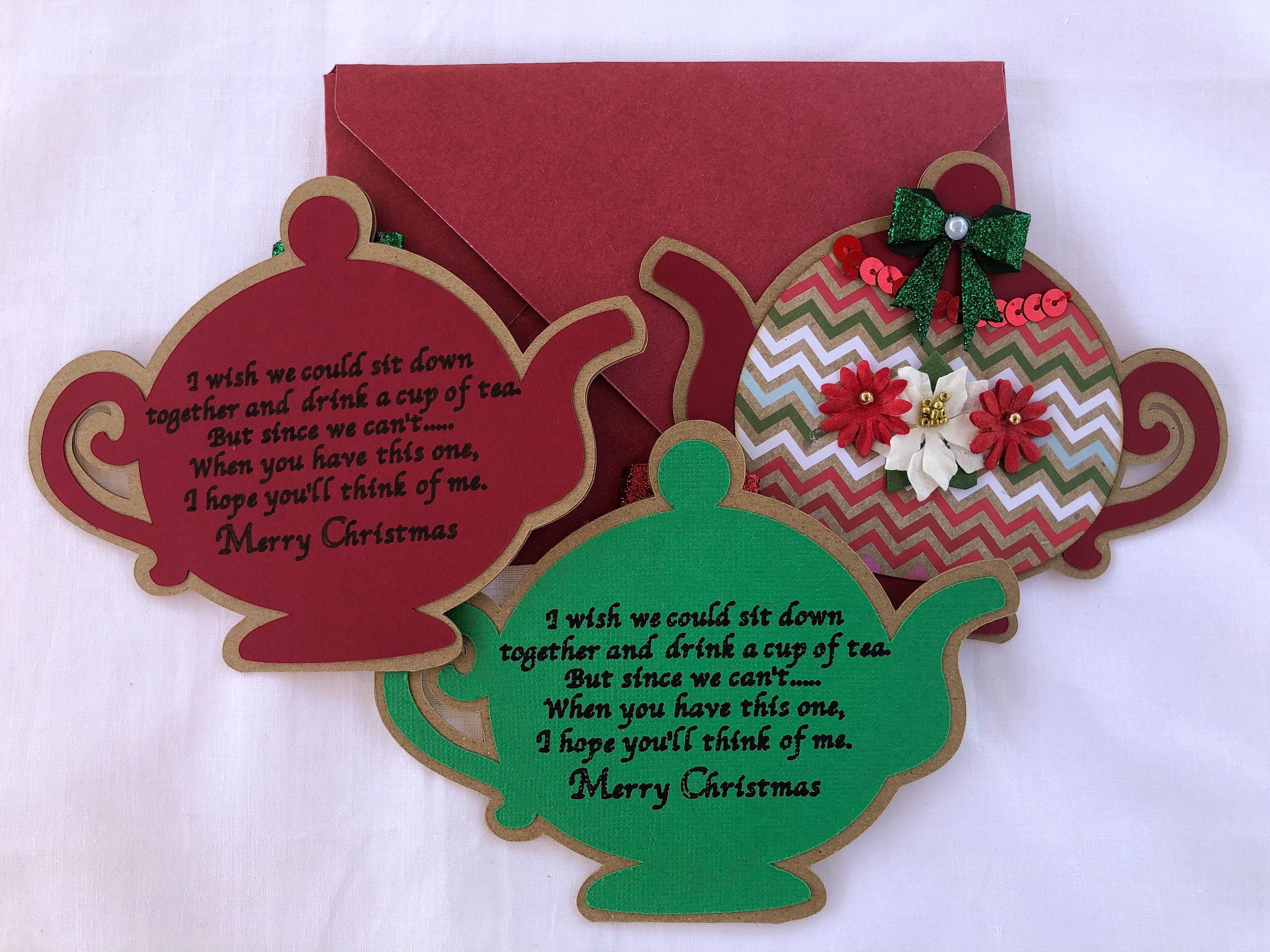 Christmas Message Christmas Tea Bag Holder Christmas Tag Etsy