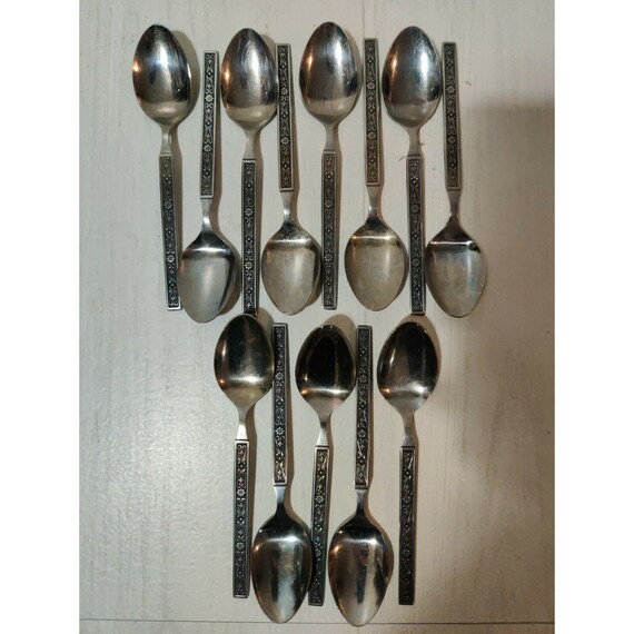 Vintage Stainless Steel Japan Flatware Lot of 13 Teaspoons Etsy