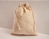 10 pcs Muslin travel storage bag, Cotton gift wrapping, Zero waste bag, Drawstring cotton bag, 4 x 8 inch (10 x 20 cm )