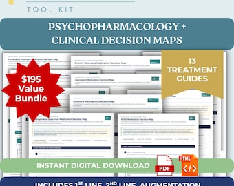 PMHNP Psych Pharmacology Bundle Psychiatric Medication Study Guides, Treatment Algorithms & Board Prep Clinical Reference PDF