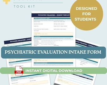 PMHNP Psychiatric Evaluation Template Printable Student Clinical Guide with Preceptor Feedback and Intake Form
