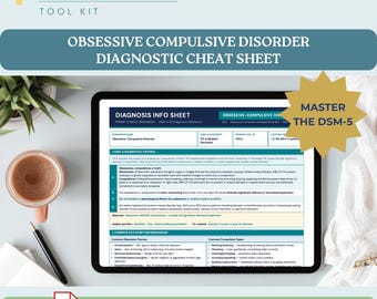 OCD DSM-5 Cheat Sheet Printable PMHNP Study Guide with Diagnosis Differentials and Treatment