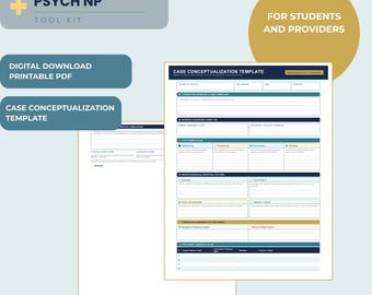 PMHNP Case Conceptualization Template | Biopsychosocial 4 P's Framework Clinical Tool | PDF Download
