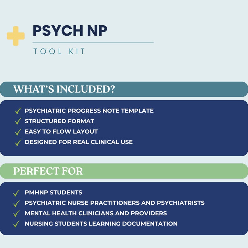 Psychiatric Progress Note Template Printable PMHNP Clinical ...