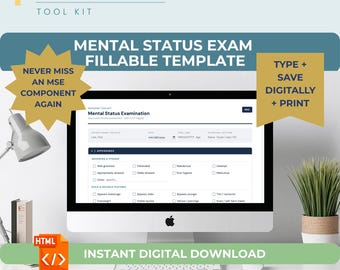 MSE Template for Psychiatric Providers & PMHNP Students | Fillable Mental Status Exam Form | Psychiatric Clinical Documentation