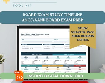PMHNP Board Exam Study Planner Study Timeline Tracker Fillable ANCC AANP Psychiatric Nurse Practitioner Certification Exam Prep