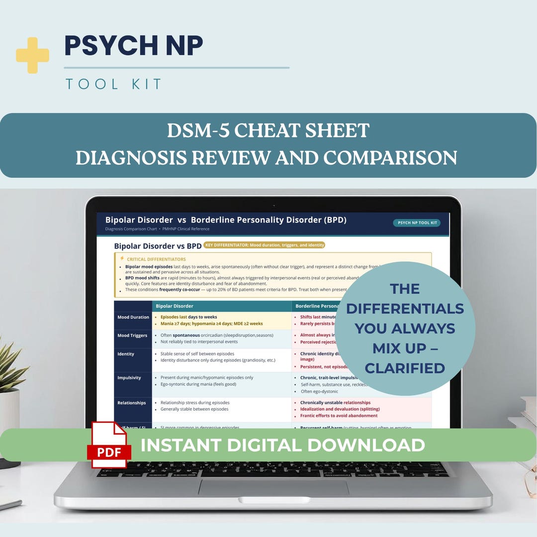 Bpd Routine Chart Bipolar Disorder Vs BPD Comparison Chart | DSM-5-TR Differential ...