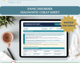 Panic Disorder DSM-5 Cheat Sheet Printable PMHNP Study Guide with Diagnosis Criteria Differentials and Treatment
