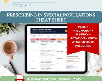 Psych Meds in Special Populations PMHNP Board Prep Cheat Sheet Pregnancy Lactation Elderly Pediatrics Beers Criteria Psych Study Guide