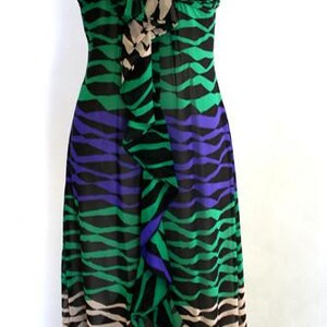 Bcbgmaxazria Tiered Ruffle Silk Chiffon Gown Vintage
