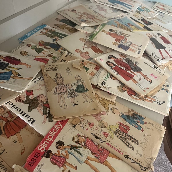 Vintage Pattern Lot Children’s Toddlers Girls 40s 50s 60s 70s 32 patterns