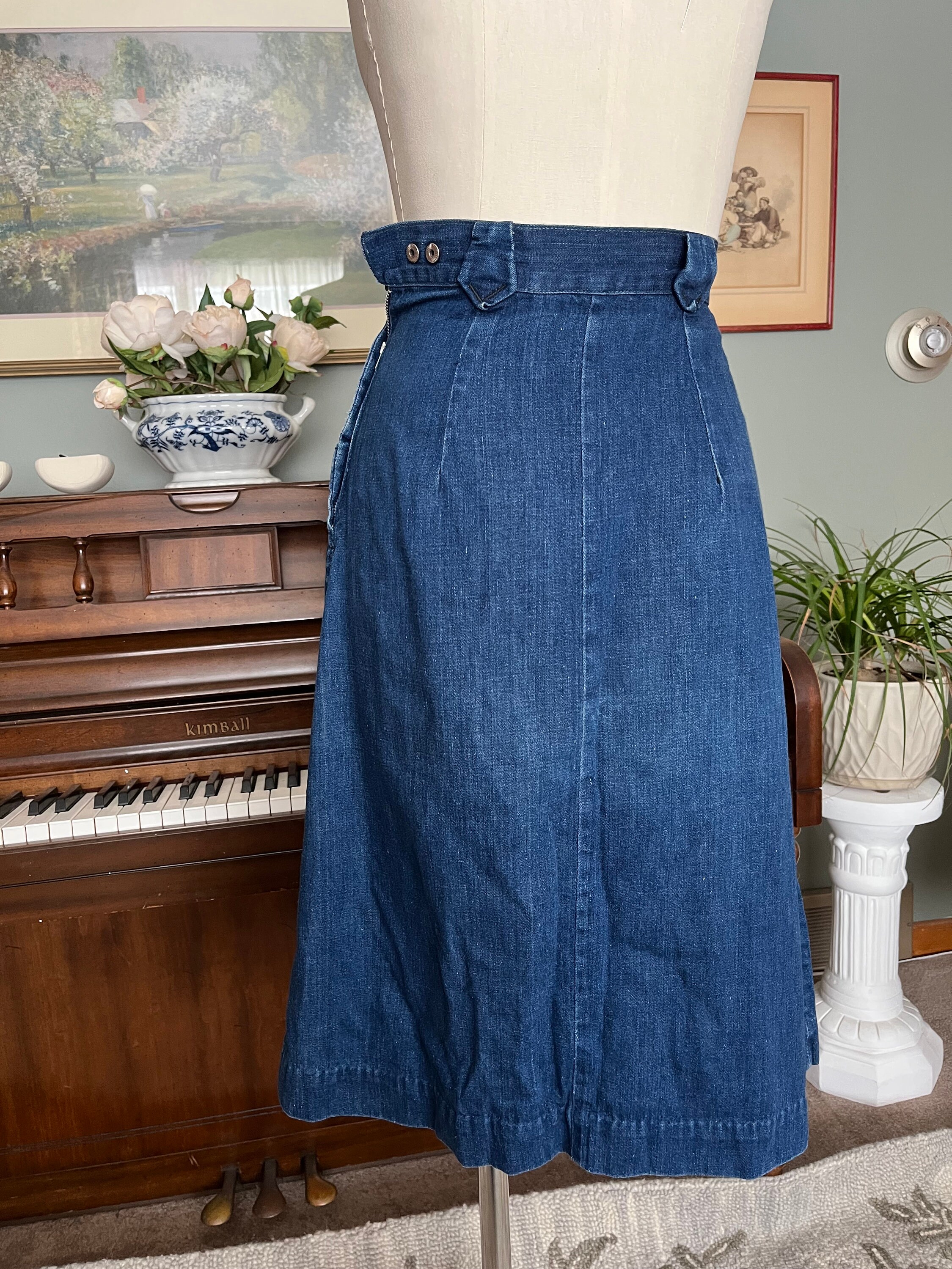 OLD WEST CASSIDY LONG LENGTH DENIM SKIRT