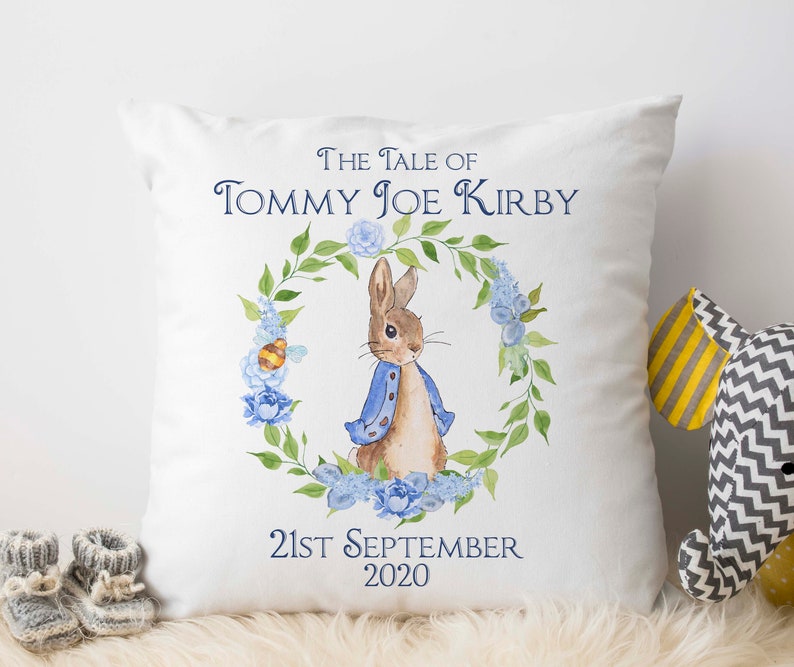 Peter Rabbit Personalised Nursery Cushion New Baby Gift Etsy