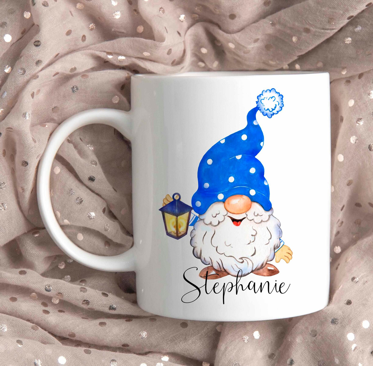 Gnome Ceramic Mug Christmas Gift Personalised Ref 1 Etsy UK