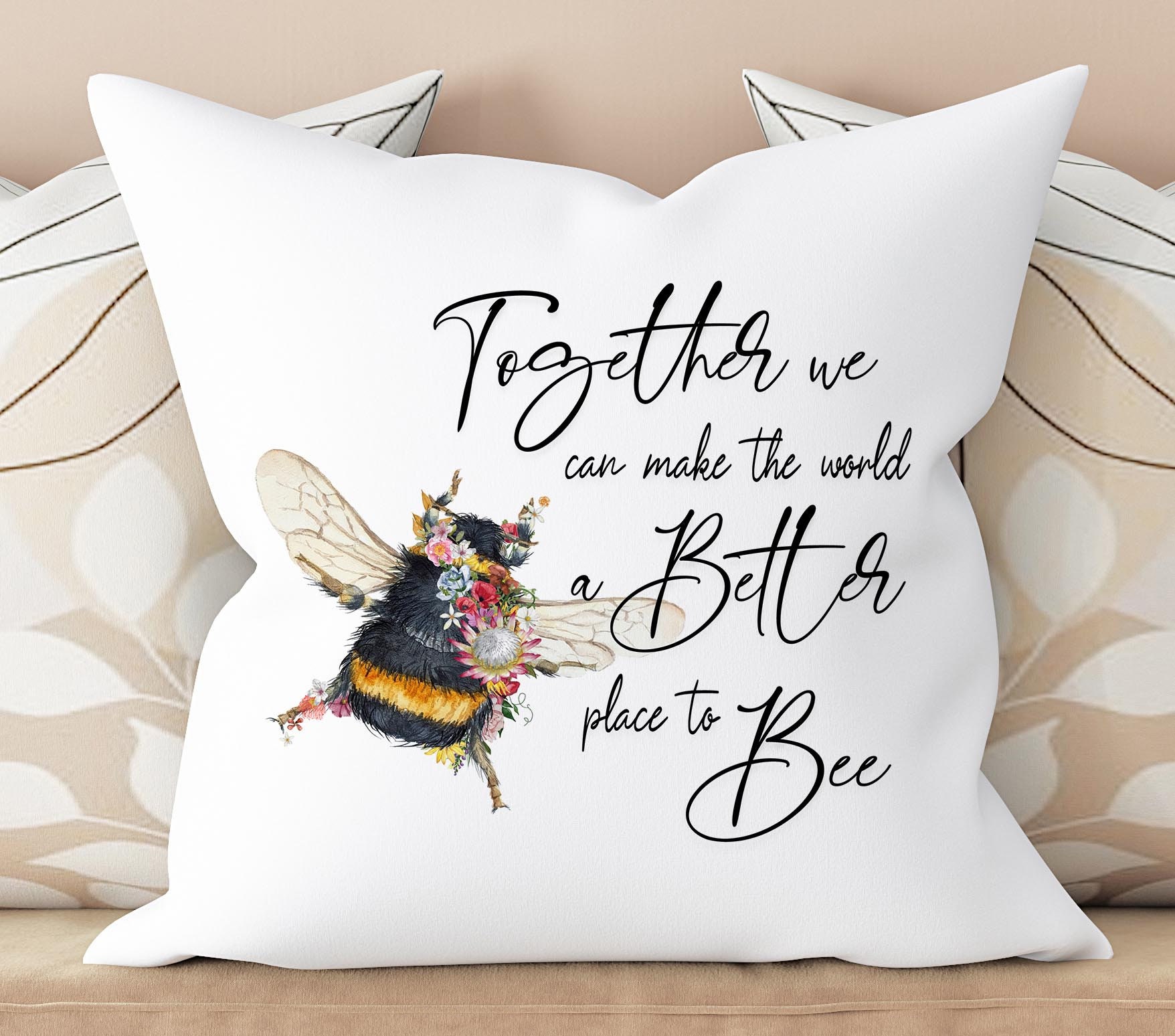 Bumble Bee Cushion gift Personalised Inspirational Saying Etsy UK