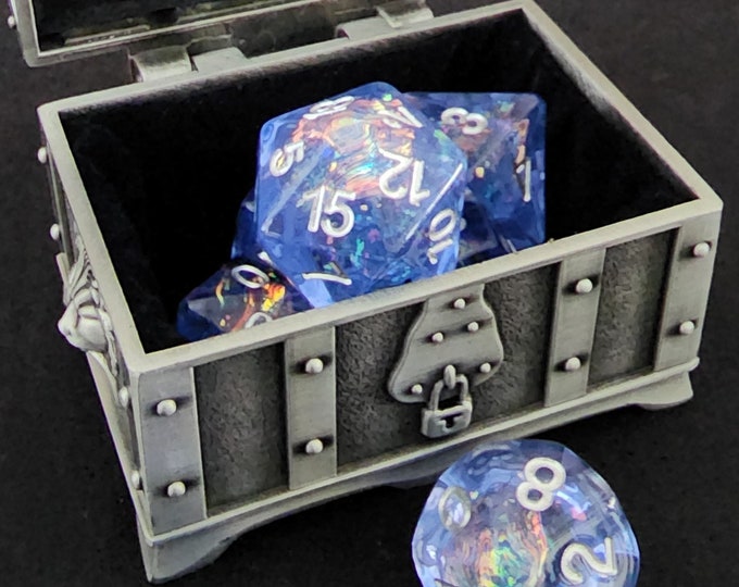 Ice Fire dnd dice set for Dungeons and Dragons tabletop game - dark elf mage tiefling dragon fire rogue shadow