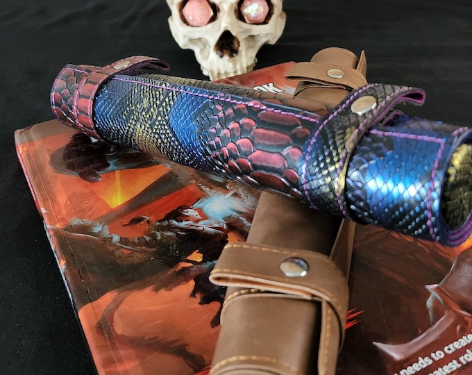 Dragon Scroll Dice Mat For Dungeons & Dragons. Dice Holder and Dice Rolling Mat For Tabletop Gaming Critical Role