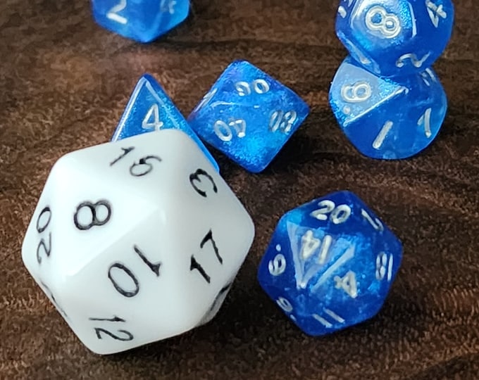 Mini Iceblade Dice - miniature Dnd dice set 4 Dungeons and DRagons, tiny cute small critical role dice