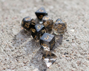 11 piece dnd dice set, SMOKE ASH Polyhedral dice set for Dungeons and Dragons d20 d6 d10 d8 d4 d12