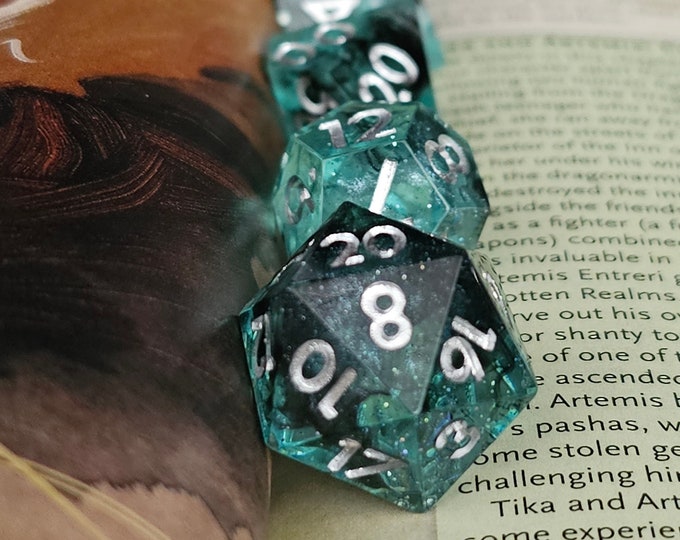 Misty Vale DnD Dice Set Handmade Sharp Edge for Tabletop Role Playing Games