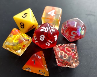 The Lords Alliance Mix Set DnD Dice Set | Red and Yellow Faction Mixed Polyhedral Set