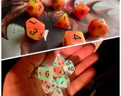Dnd DIce SEt TARRASQUE glow IN THe DArk Polyhedral DIce SEt DUngeons ANd DRagons DIce SEt PAthfinder DIce SEt