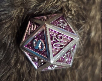 Violet Scale DNd DIce set, Metal dice , Polyhedral dice set for Dungeons and Dragons RPG, ttrpg -- solid metal & heavy!