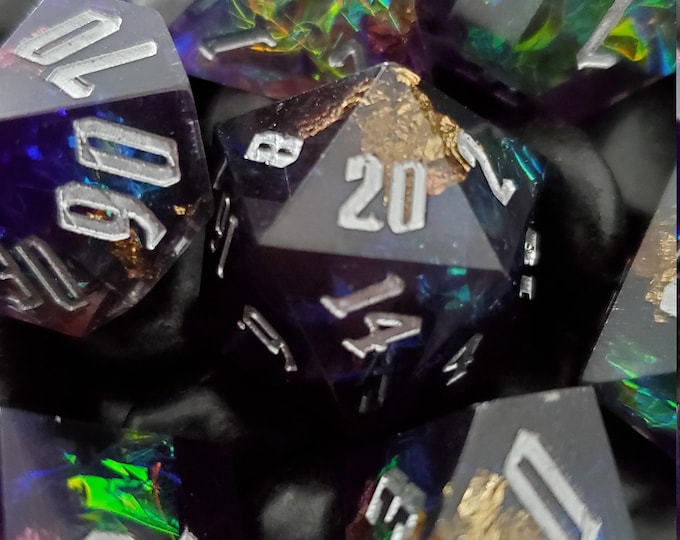 Nightshade Potion Sharp Edge Dnd dice set, d20 Polyhedral dice set for Dungeons and Dragons