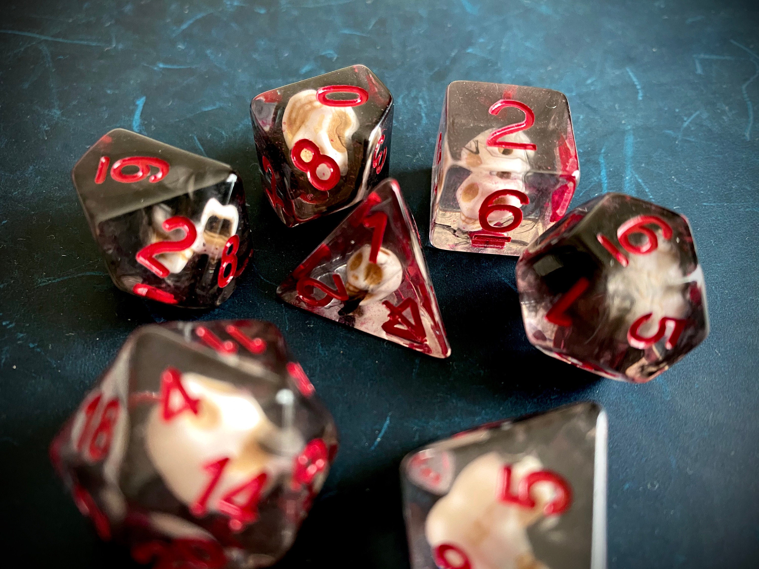 SUMMONING SKULL dnd DIce SEt for Dungeons and Dragons TTRpg, Polyhedral