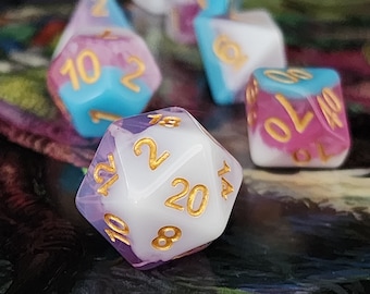 Summer treat DnD Dice Set for Dungeons and Dragons TTrpg, Polyhedral Dice Set for d20 Tabletop Gaming