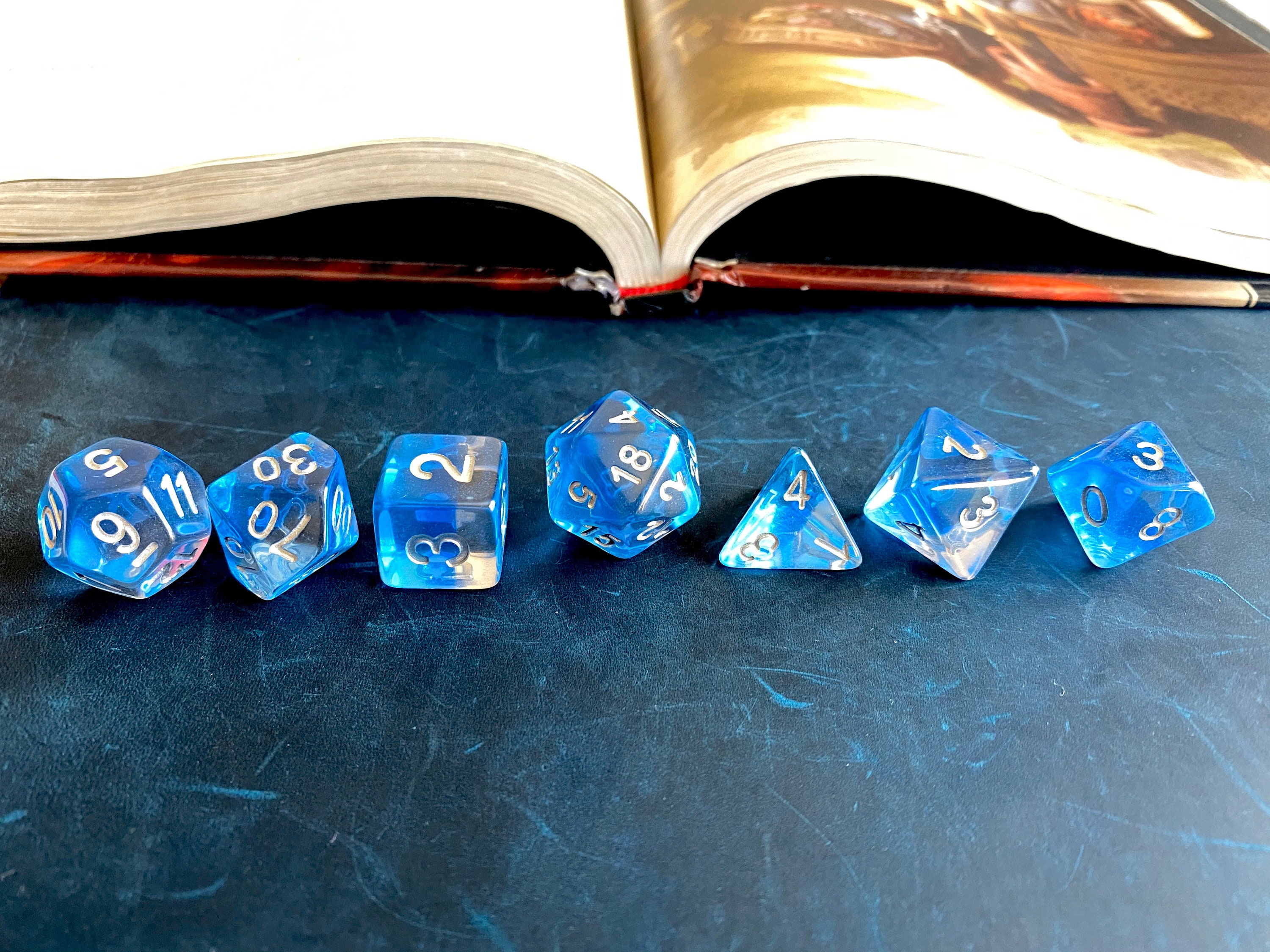 WATER DROP DNd DIce SEt FOr DUngeons ANd DRagons RPg, POlyhedral DIce