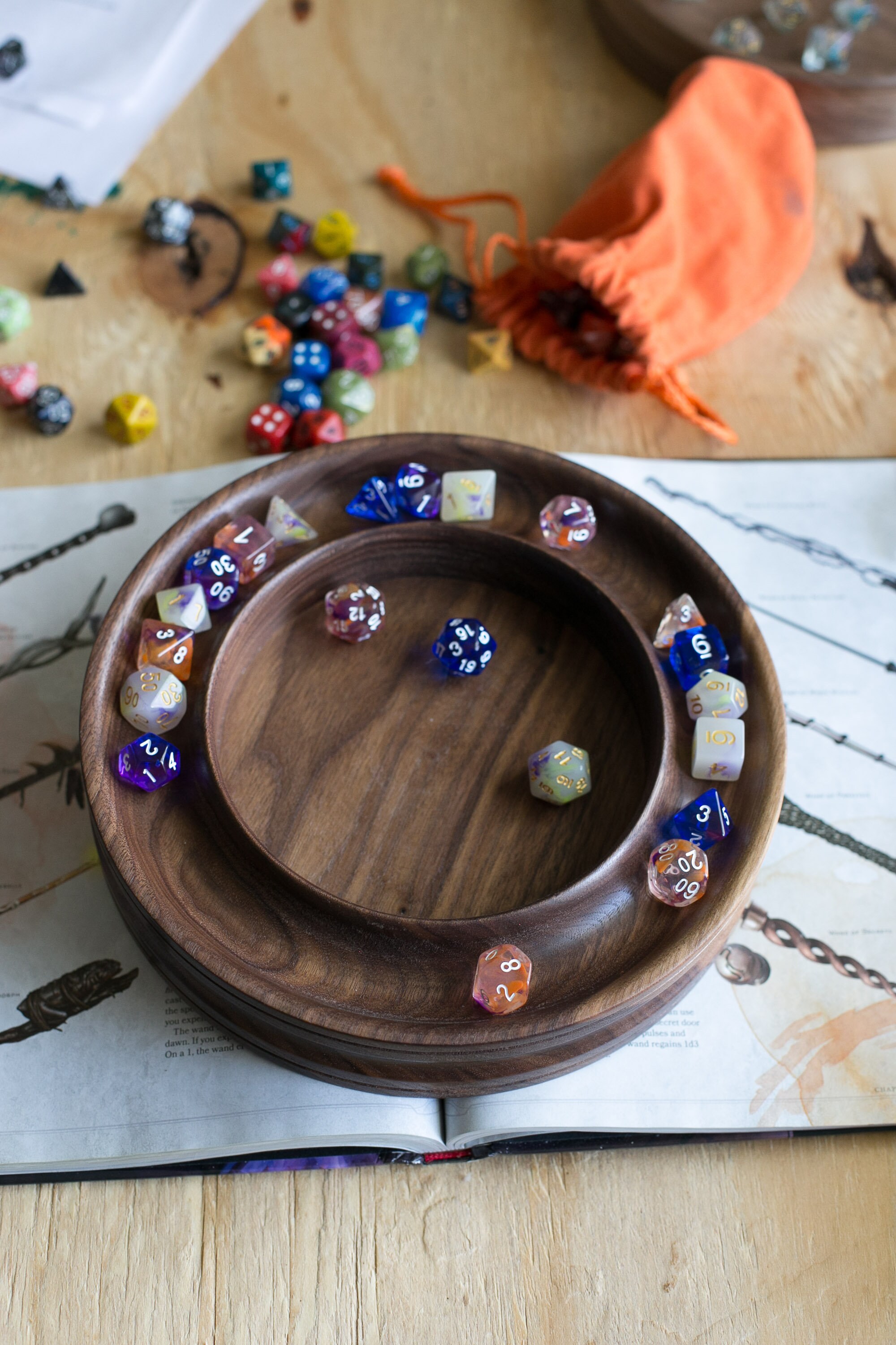 Dice Tray CUSTOM Handcrafted SOLID Wood Dice Tray for Dungeons and