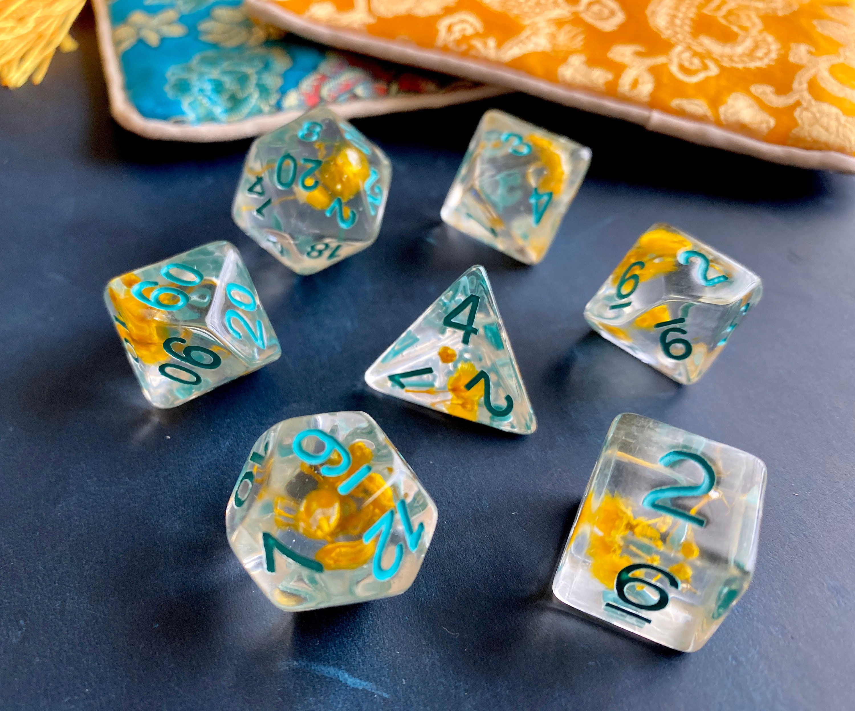Sun Flower DnD Dice Set, Polyhedral Dice Set For Dungeons & DragonsRPG