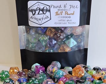 Half Pound of Dice, Loose Dice, Dice by Weight, DnD Dice d20 Polyhedral Dice Set For Dungeons &Dragons, Critical Role