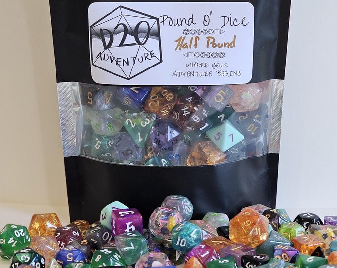 Half Pound of Dice, Loose Dice, Dice by Weight, DnD Dice d20 Polyhedral Dice Set For Dungeons &Dragons, Critical Role