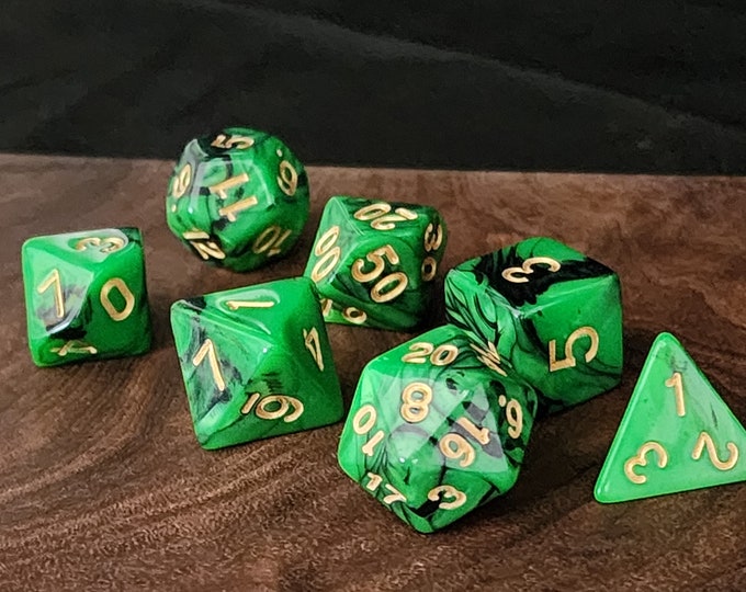 Druid Craft Dnd Dice Set for Dungeons and Dragons TTrpg, Polyhedral dice set for d20 tabletop gaming