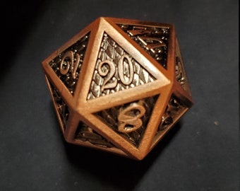 Copper Scale DNd DIce set, Metal dice , Polyhedral dice set for Dungeons and Dragons RPG, ttrpg -- solid metal & heavy!