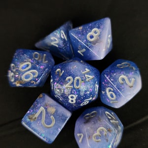 Fey Ocean Dnd dice set for Dungeons and Dragons, Pathfider 2e and TTRPG's d20 polyhedral critical role image 3