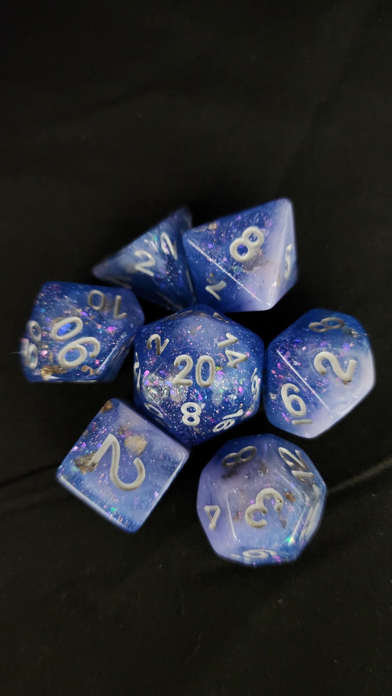 Fey Ocean Dnd dice set for Dungeons and Dragons, Pathfider 2e and TTRPG's d20 polyhedral critical role image 3