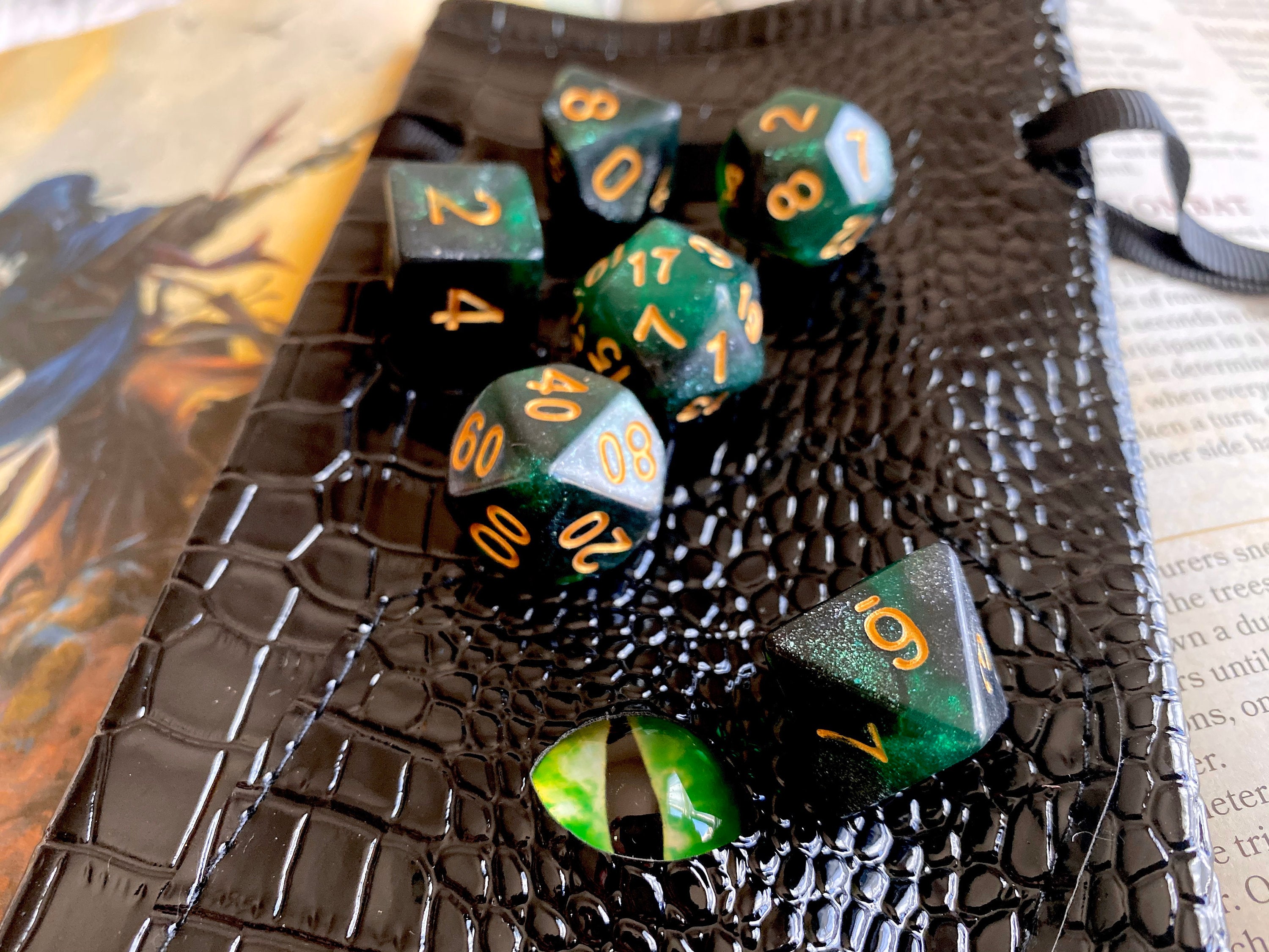 Dnd Dice Set Venomous Serpent D&D dice set, Polyhedral dice set for