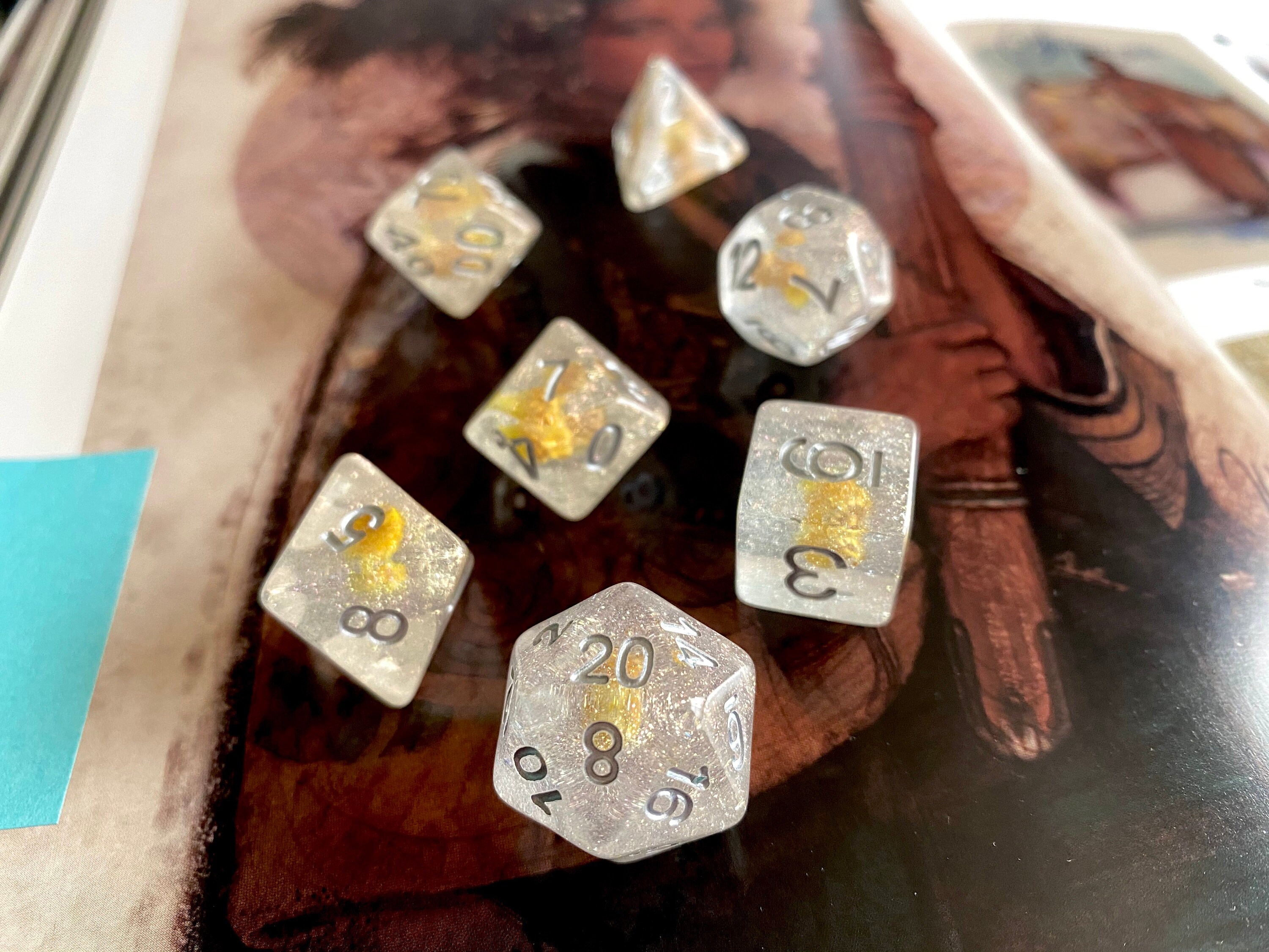 SUNVeiled FLower DNd DIce SEt for Dungeons And DragoNs TTrpg