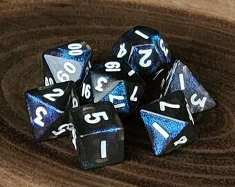 Mini Nebula Dice - miniature Dnd dice set 4 Dungeons and DRagons, tiny cute small critical role dice