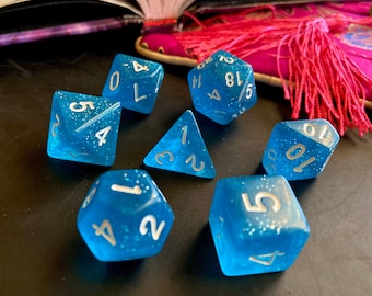 BLUE FIZZ DnD Dice Set, D&D d20 RPG Dice Set for Dungeons and Dragons, Polyhedral Dice Set