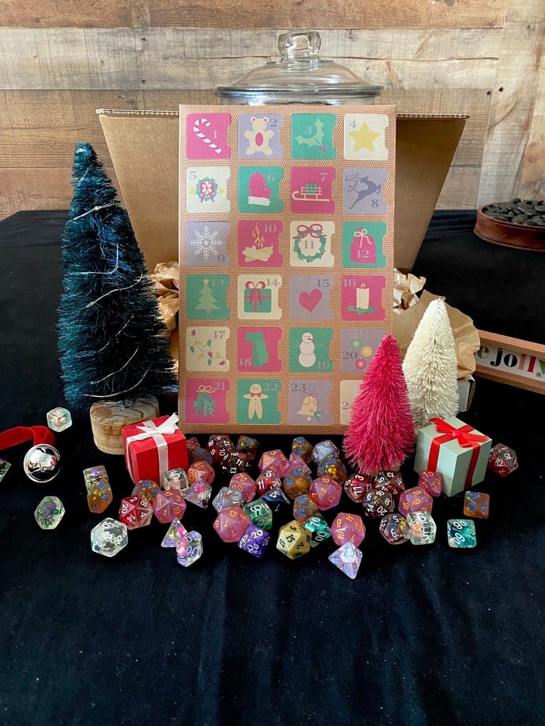 Dice Advent Calendar Countdown to Christmas Dice Polyhedral Etsy