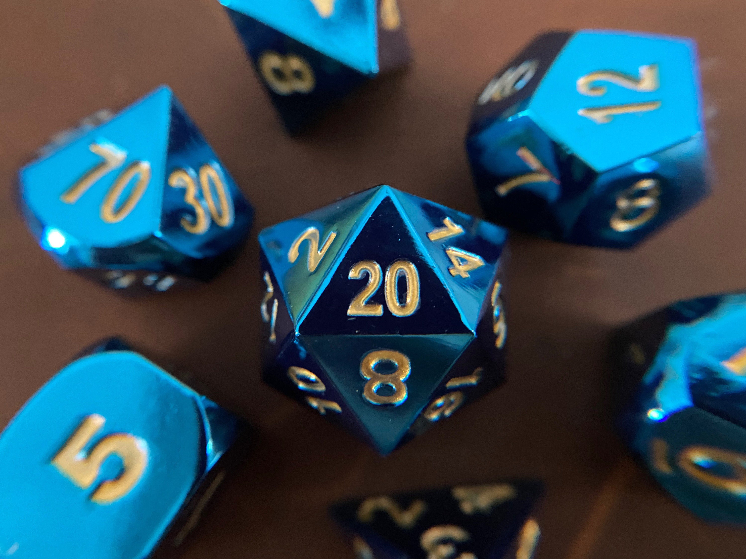 blue flaming dice