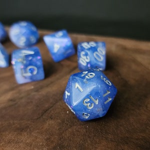 Fey Ocean Dnd dice set for Dungeons and Dragons, Pathfider 2e and TTRPG's d20 polyhedral critical role image 4